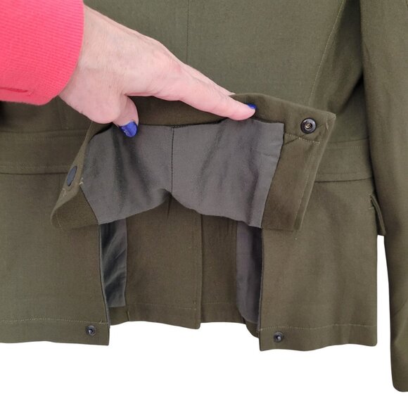Rag & Bone Marshall Military Wool Jacket Womens Size 2 Olive Green Made in USA - Picture 7 of 8